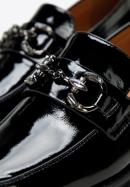 Patent leather loafers with glistening buckle, black, 97-D-505-1C-40, Photo 8