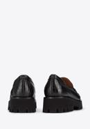 Women's leather moccasins with a metal buckle, black, 95-D-518-3-41, Photo 4