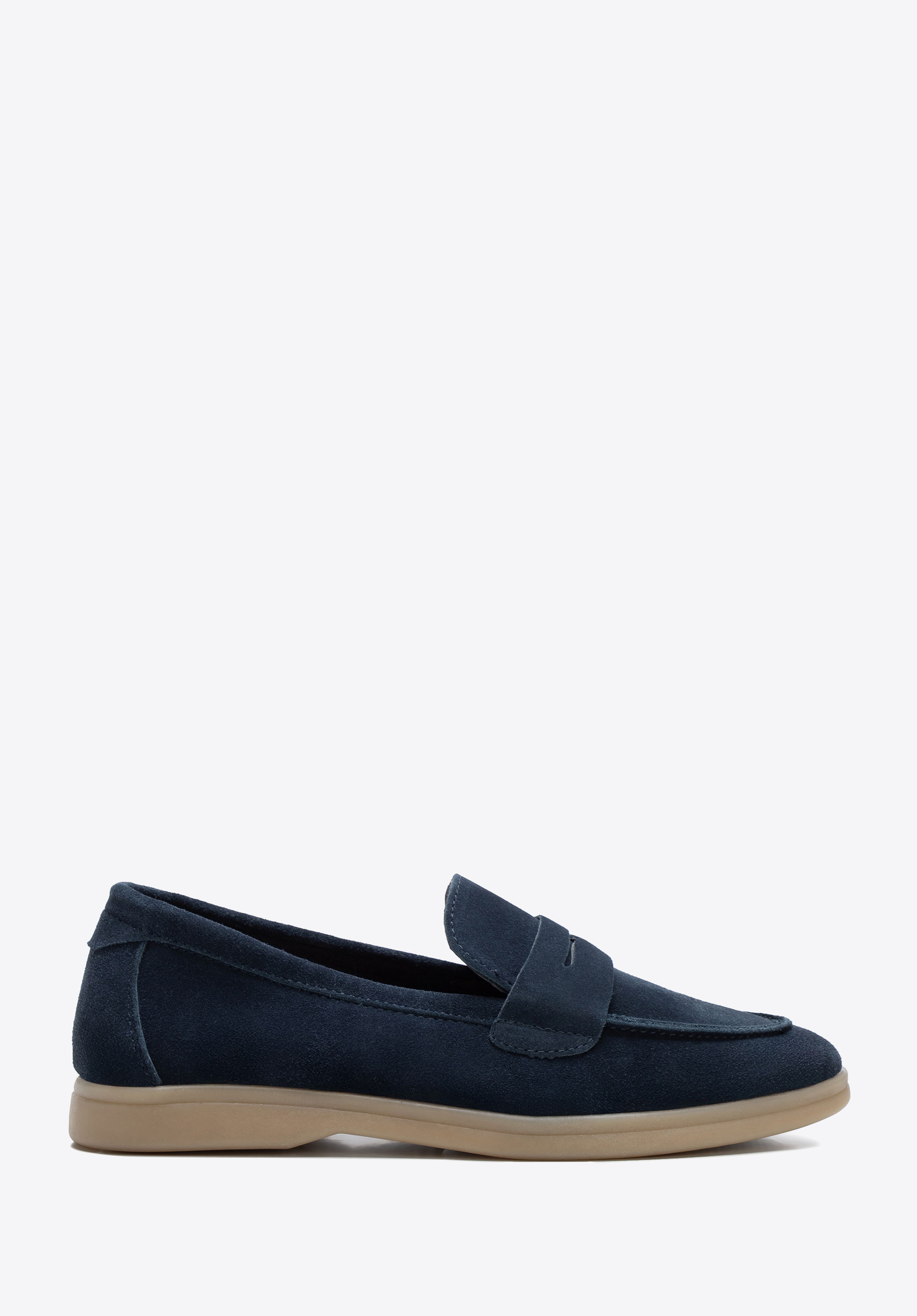 Women's classic suede loafers, navy blue, 100-D-401-N-39, Photo 1