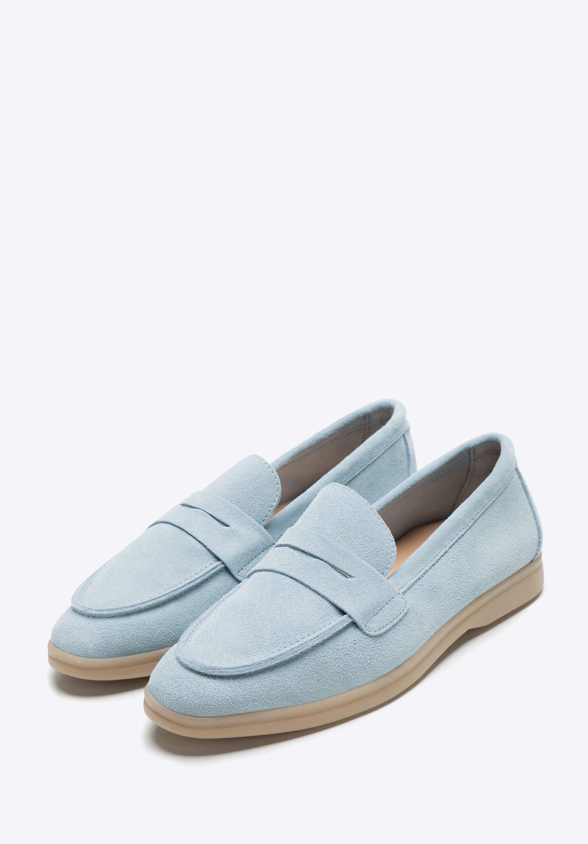 Women's classic suede loafers, blue, 100-D-401-7-38, Photo 1