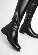 Women's leather over the knee boots, black, 97-D-503-1-38, Photo 16