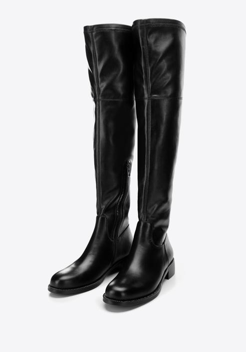 Women's leather over the knee boots, black, 97-D-503-1-38, Photo 2