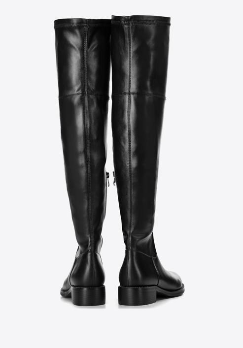 Women's leather over the knee boots, black, 97-D-503-1-36, Photo 4