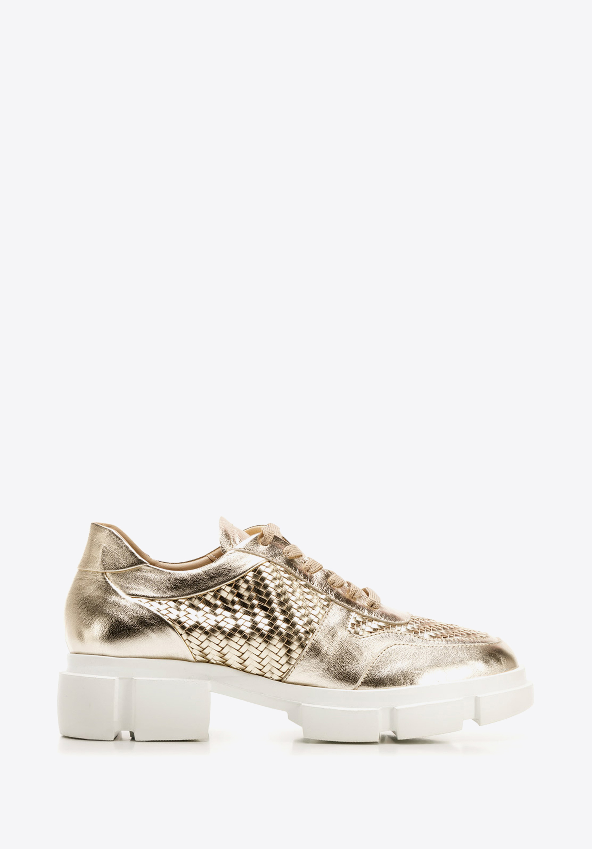 Damskie plecione sneakersy na platformie