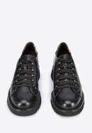 Leather fashion flatform trainers, black, 95-D-101-1-40, Photo 3