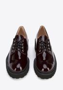 Women's patent leather lace up shoes, burgundy, 95-D-521-3-39, Photo 3