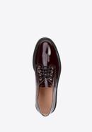 Women's patent leather lace up shoes, burgundy, 95-D-521-1-39, Photo 5