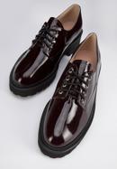 Women's patent leather lace up shoes, burgundy, 95-D-521-3-39, Photo 7