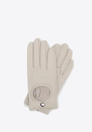 Damskie rękawiczki samochodowe proste, kremowy, 46-6A-003-0-M, Zdjęcie 1