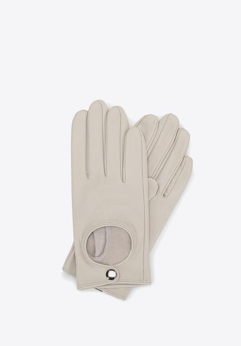 Women's leather driving gloves, white, 46-6A-003-0-M, Photo 1