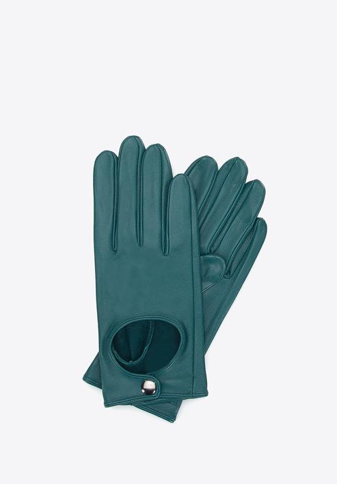 Women's leather driving gloves, turquoise, 46-6A-003-9-L, Photo 1