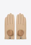 Damskie rękawiczki samochodowe proste, kremowy, 46-6A-003-Z-S, Zdjęcie 3