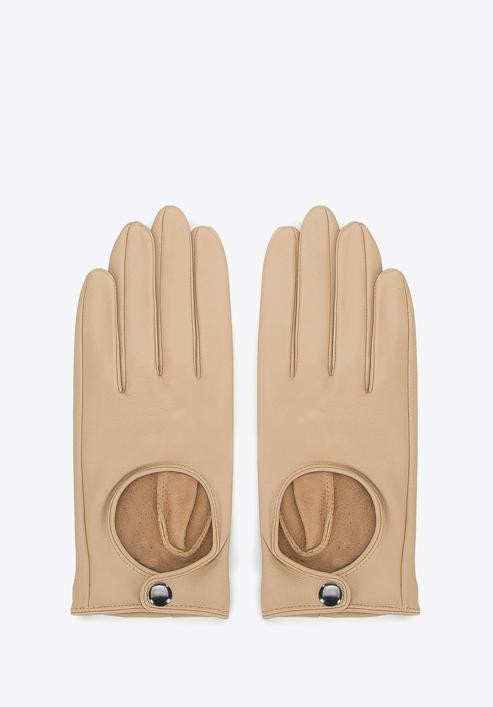 Damskie rękawiczki samochodowe proste, kremowy, 46-6A-003-Z-M, Zdjęcie 3