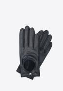 Women's animal effect leather driving gloves, black, 46-6A-003-F-M, Photo 1
