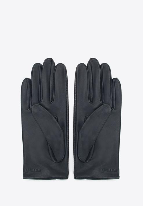 Damskie rękawiczki samochodowe ze skóry lizard, czarny, 46-6A-003-2-M, Zdjęcie 2
