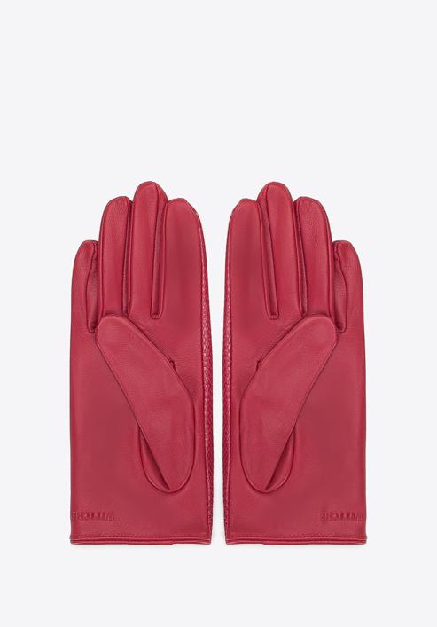 Damskie rękawiczki samochodowe ze skóry lizard, czerwony, 46-6A-003-2-M, Zdjęcie 2