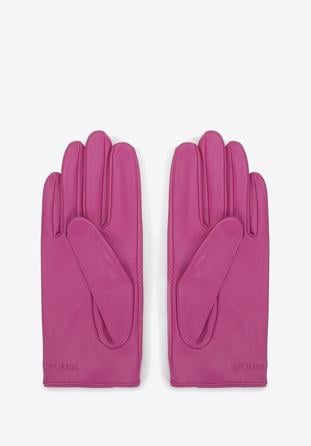 Damskie rękawiczki samochodowe ze skóry lizard, różowy, 46-6A-003-P-L, Zdjęcie 1