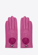 Damskie rękawiczki samochodowe ze skóry lizard, różowy, 46-6A-003-2-M, Zdjęcie 3