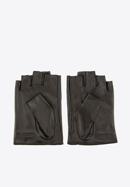 Damskie rękawiczki skórzane bez palców z perforacją, czarny, 46-6-303-1-M, Zdjęcie 3