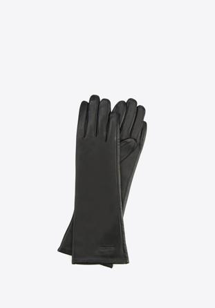 Damskie rękawiczki skórzane długie czarne