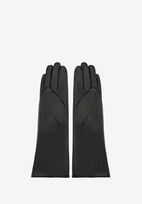 Damskie rękawiczki skórzane długie, czarny, 45-6L-233-1-V, Zdjęcie 2