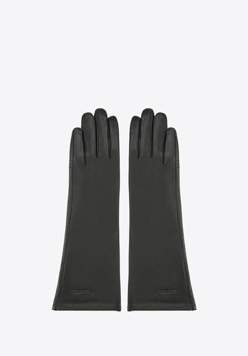 Damskie rękawiczki skórzane długie, czarny, 45-6L-233-1-V, Zdjęcie 3