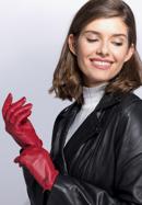 Damskie rękawiczki skórzane dziurkowane, czerwony, 45-6-522-2T-X, Zdjęcie 10