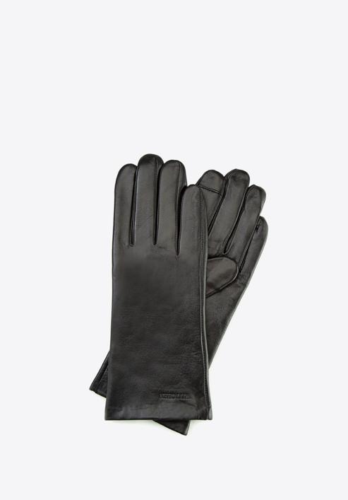 Damskie rękawiczki skórzane eleganckie, czarny, 39-6L-901-1-X, Zdjęcie 1