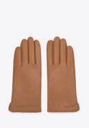 Damskie rękawiczki skórzane gładkie, brązowy, 44-6A-003-2-XL, Zdjęcie 2