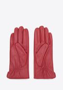 Damskie rękawiczki skórzane gładkie, czerwony, 44-6A-003-5-M, Zdjęcie 3