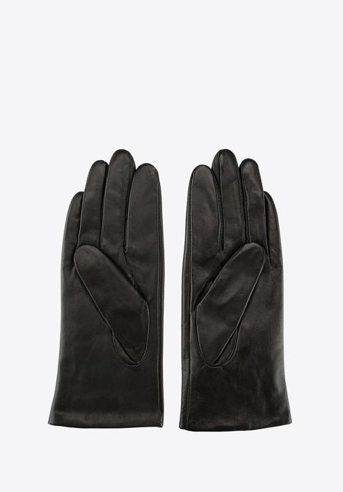 Damskie rękawiczki skórzane klasyczne, czarny, 39-6-500-1-X, Zdjęcie 2