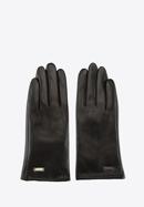 Damskie rękawiczki skórzane klasyczne, czarny, 39-6-500-1-V, Zdjęcie 3