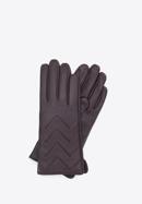 Women's quilted leather gloves, dark brown, 39-6A-008-1-S, Photo 1