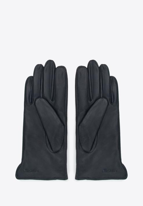 Damskie rękawiczki skórzane pikowane w zygzaki, czarny, 39-6A-008-2-XS, Zdjęcie 2