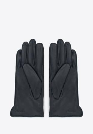 Damskie rękawiczki skórzane pikowane w zygzaki, czarny, 39-6A-008-1-S, Zdjęcie 1