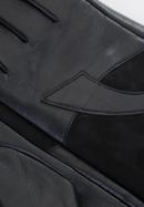 Damskie rękawiczki skórzane proste, czarny, 39-6-647-1-L, Zdjęcie 4