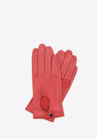 Damskie rękawiczki skórzane samochodowe, czerwony, 46-6-304-2T-S, Zdjęcie 1