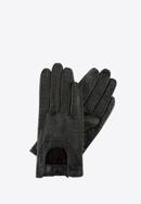Damskie rękawiczki skórzane samochodowe, czarny, 46-6L-292-2T-M, Zdjęcie 1