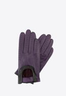 Damskie rękawiczki skórzane samochodowe, fioletowy, 46-6L-292-2T-M, Zdjęcie 1