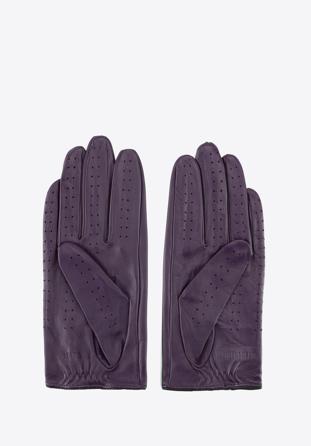 Damskie rękawiczki skórzane samochodowe, fioletowy, 46-6L-292-P-L, Zdjęcie 1