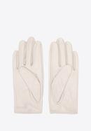 Damskie rękawiczki skórzane samochodowe klasyczne, kremowy, 46-6A-002-5-M, Zdjęcie 2