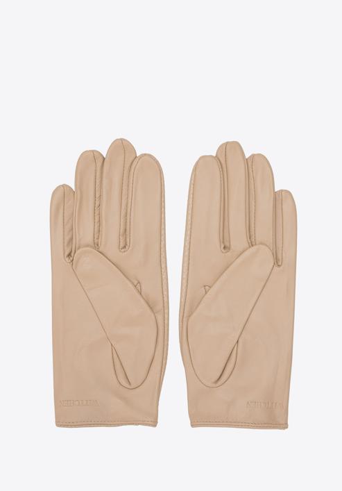 Damskie rękawiczki skórzane samochodowe klasyczne, beżowy, 46-6A-002-9-XL, Zdjęcie 2