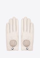 Damskie rękawiczki skórzane samochodowe klasyczne, kremowy, 46-6A-002-9-XL, Zdjęcie 3
