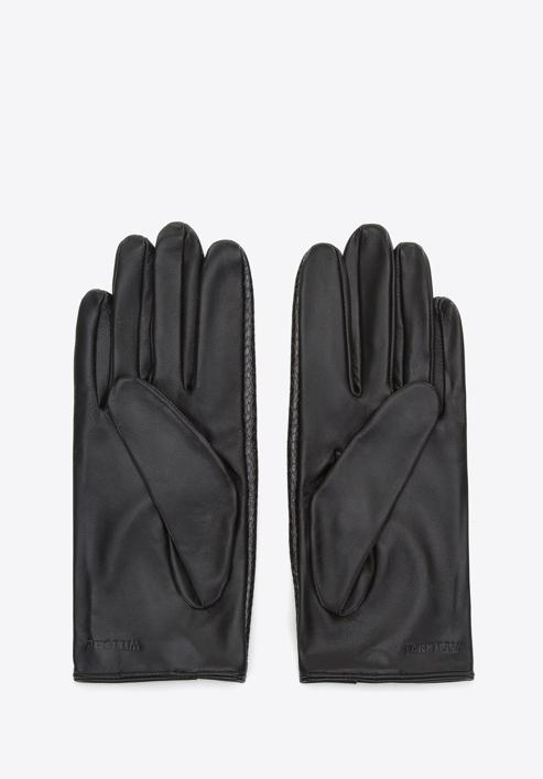 Damskie rękawiczki skórzane samochodowe klasyczne, czarny, 46-6A-002-9-S, Zdjęcie 3