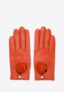 Damskie rękawiczki skórzane samochodowe klasyczne, pomarańczowy, 46-6A-002-6-M, Zdjęcie 3
