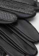Damskie rękawiczki skórzane samochodowe klasyczne, czarny, 46-6A-002-0-M, Zdjęcie 4