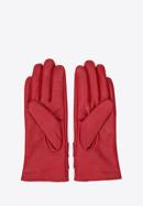 Women's leather gloves with a large bow detail, red, 39-6L-902-GC-L, Photo 2