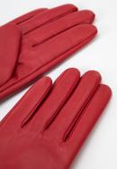 Women's leather gloves with a large bow detail, red, 39-6L-902-3-L, Photo 4