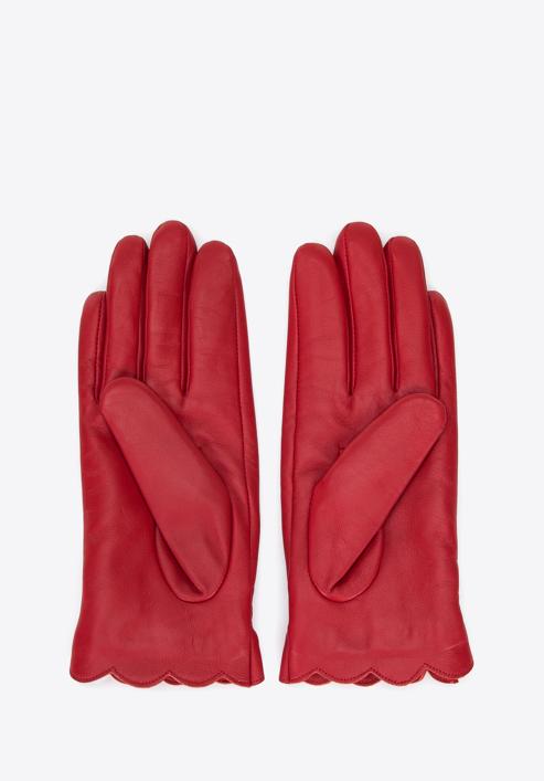 Women's leather gloves with a bow detail, red, 39-6L-905-8-M, Photo 2