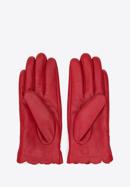 Damskie rękawiczki skórzane z falbanką i kokardką, czerwony, 39-6L-905-8-S, Zdjęcie 2